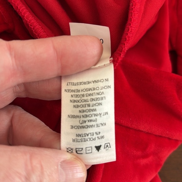 Women's Statement Red Trousers Velvet Pants by Maison d' Amelie Size 8 Holiday - Picture 10 of 10